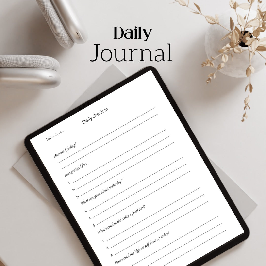Digital Daily Mindset & Manifestation Journal. GoodNotes.Gratitude. Goal-Setting. Affirmations. Self-Worth. Manifestation. Managing Anxiety.