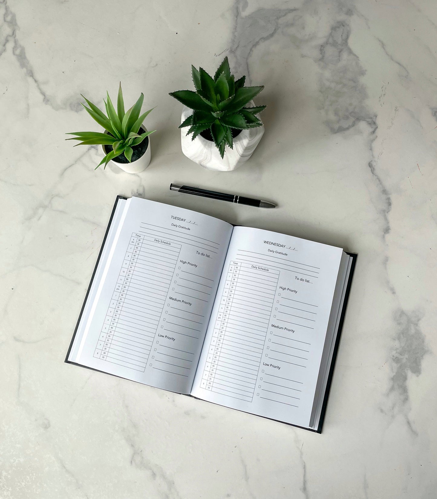 Daily Productivity Planner: Black