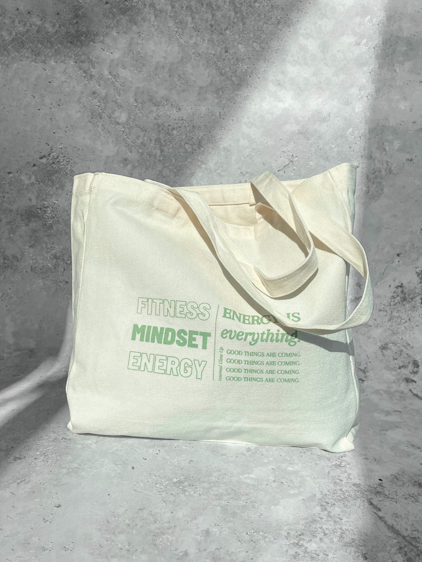 Tote bag: Fitness. Mindset. Energy